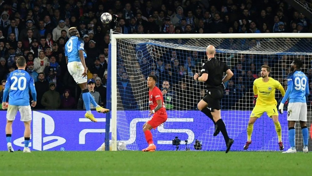 Osimhen struck either side of half-time to ensure no slip-ups in Naples. AFP
