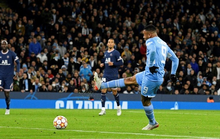 Gabriel Jesus scored the winner for Manchester City against Paris Saint-Germain. AFP