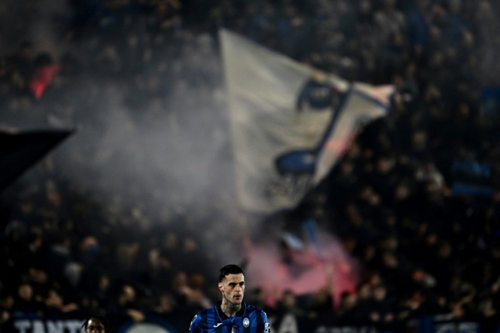 Gianluca Scamacca was among the goals for Atalanta at Napoli. AFP