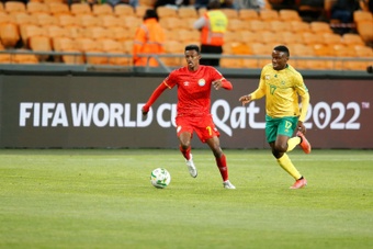 Victor Letsoalo playing for South Africa against Ethiopia in a 2022 World Cup qualifier. AFP