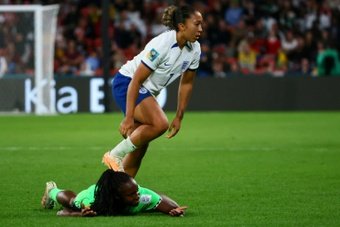 England forward Lauren James apologised on Tuesday for the stamp on Nigeria's Michelle Alozie that earned her a red card in the Women's World Cup last 16.