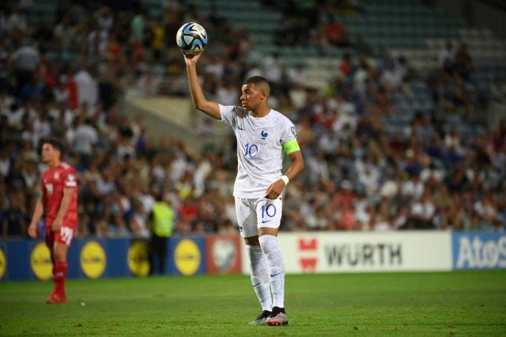 Mbappe netted a penalty in his sides 3-0 win over Gibraltar in Euro 2024 qualifying. AFP