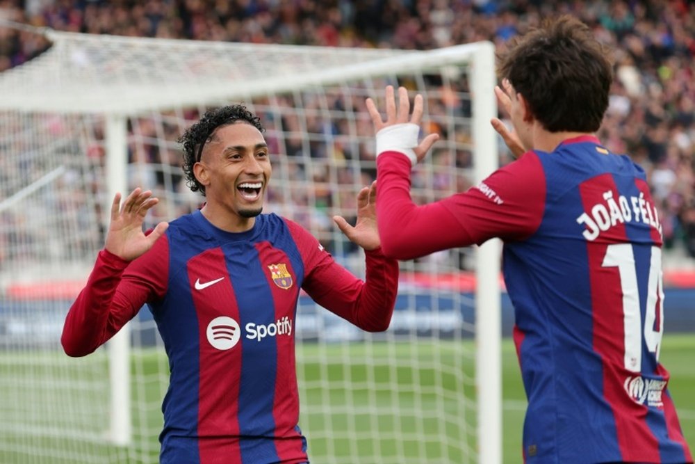 Raphinha and Joao Felix both scored after being benched in midweek. AFP