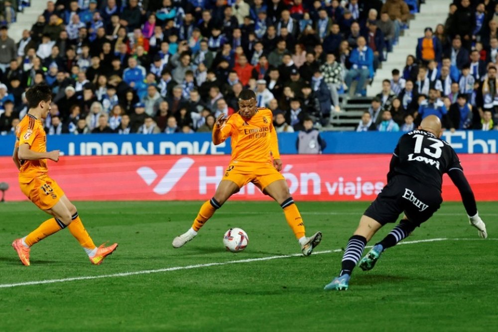Mbappe scored the opening goal in Real Madrids win at Leganes. AFP