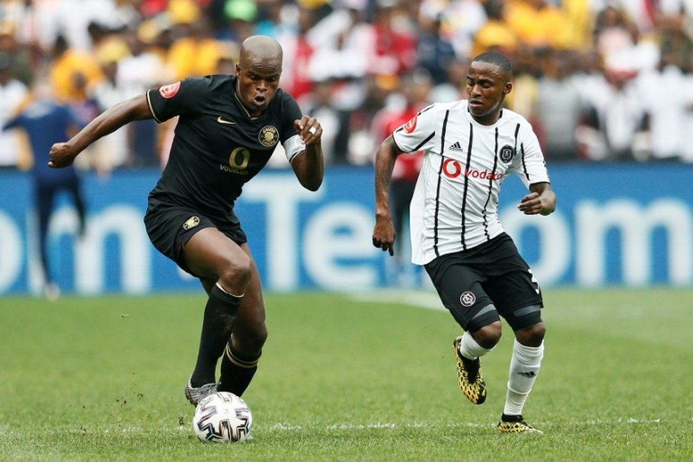Thembinkosi Lorch (R) was the CAF Confederation Cup matchwinner. AFP