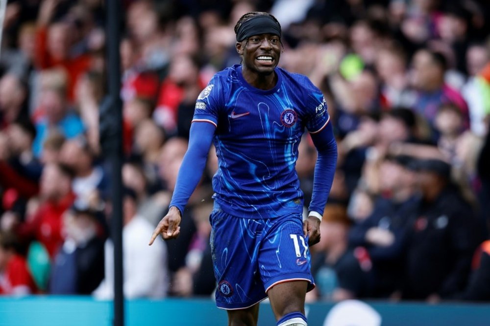 Chelsea's Noni Madueke scored against Nottingham Forest on Sunday. AFP