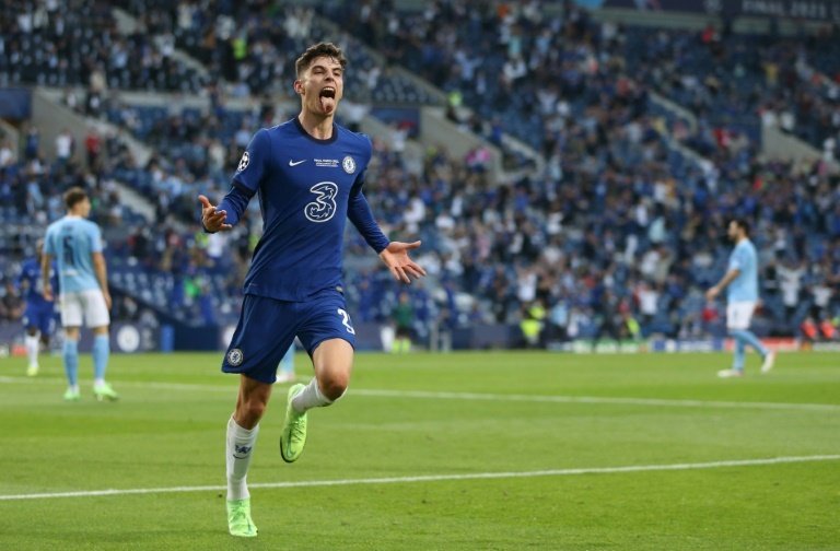 Kai Havertz scored the only goal as Chelsea beat Man City in the CL final. AFP