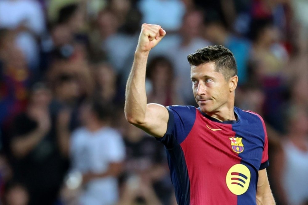 Lewandowski scored his team's second goal against Athletic. AFP