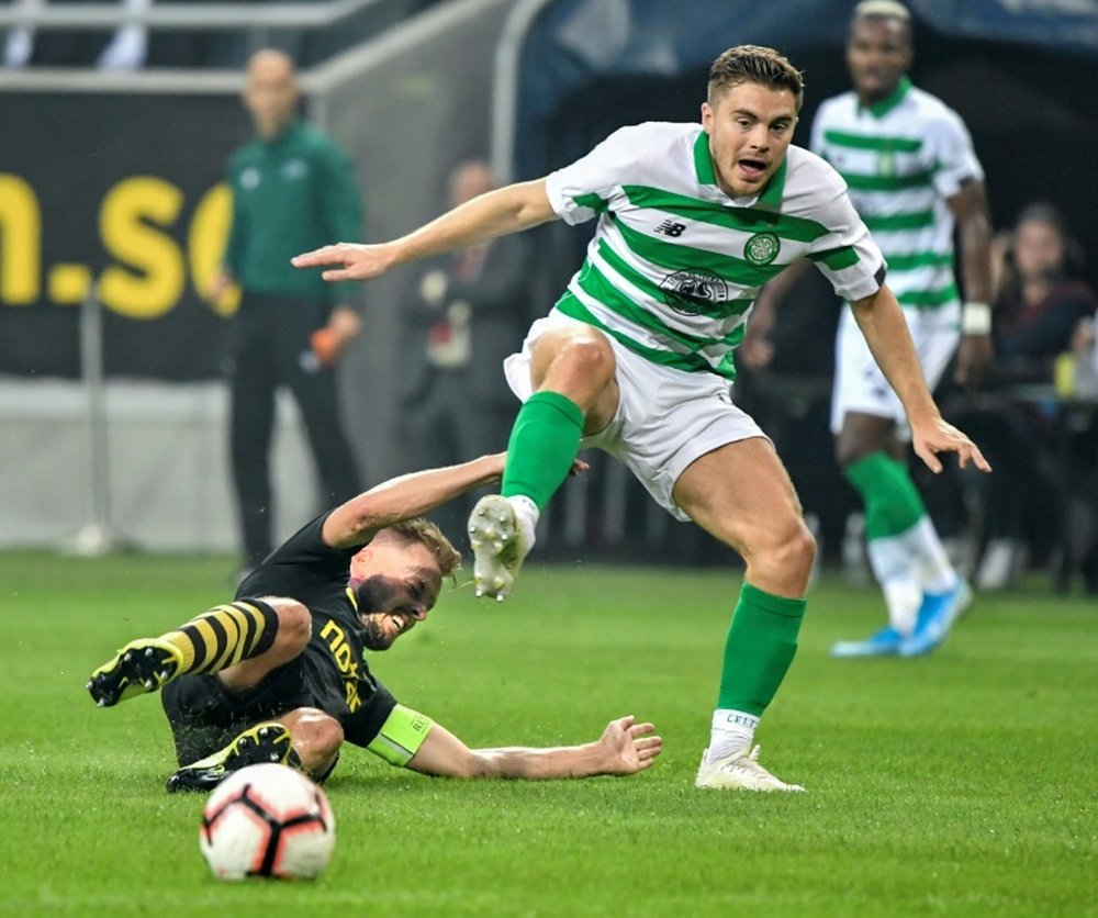 Forrest netted in Celtic's 0-1 win at Hamilton. AFP