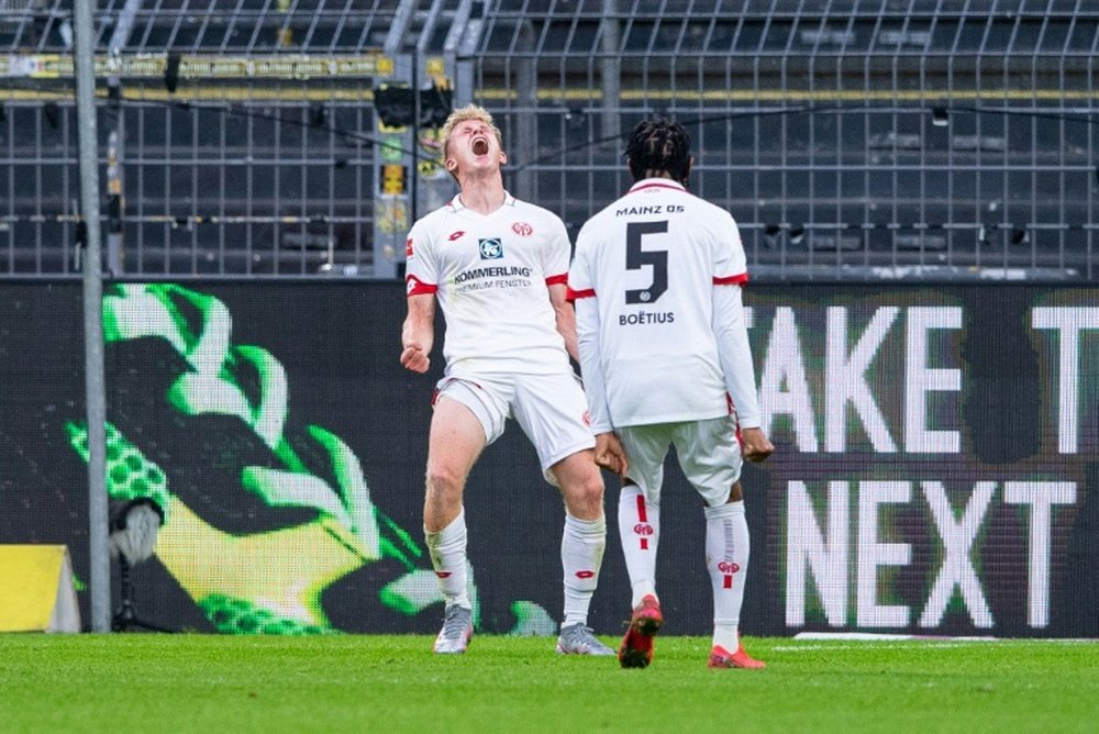 Mainz won 0-2 at Dortmund in the Bundesliga. AFP