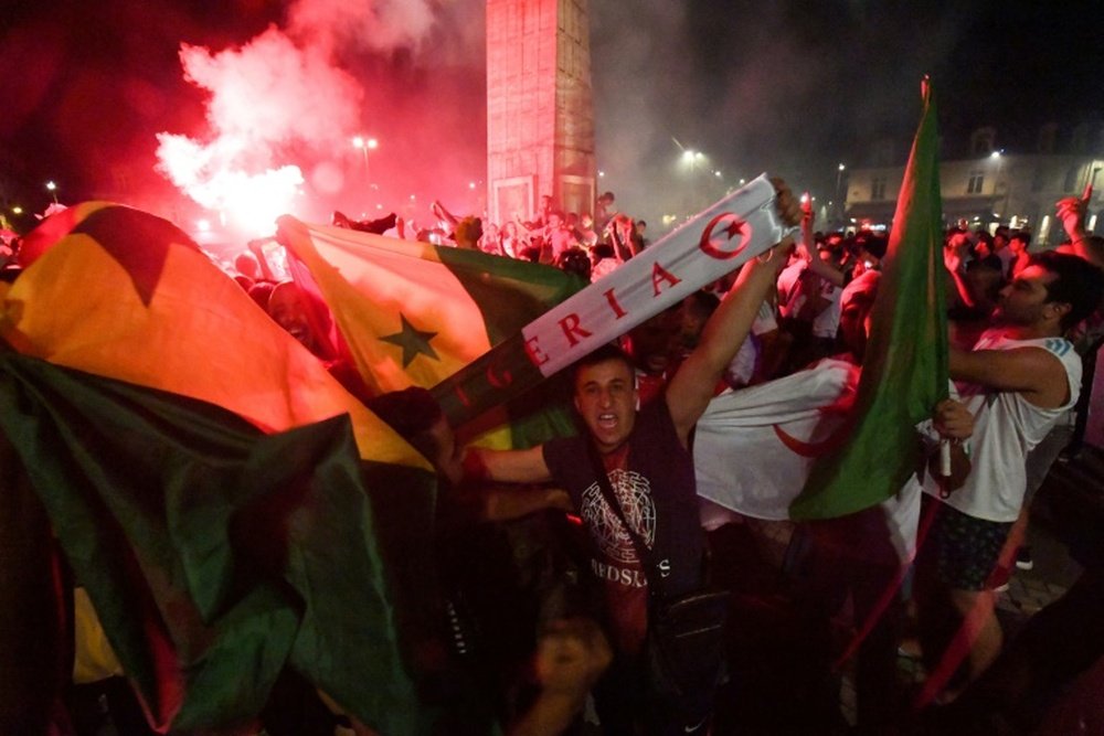 Algeria fans celebrated their team's victory all around France. AFP