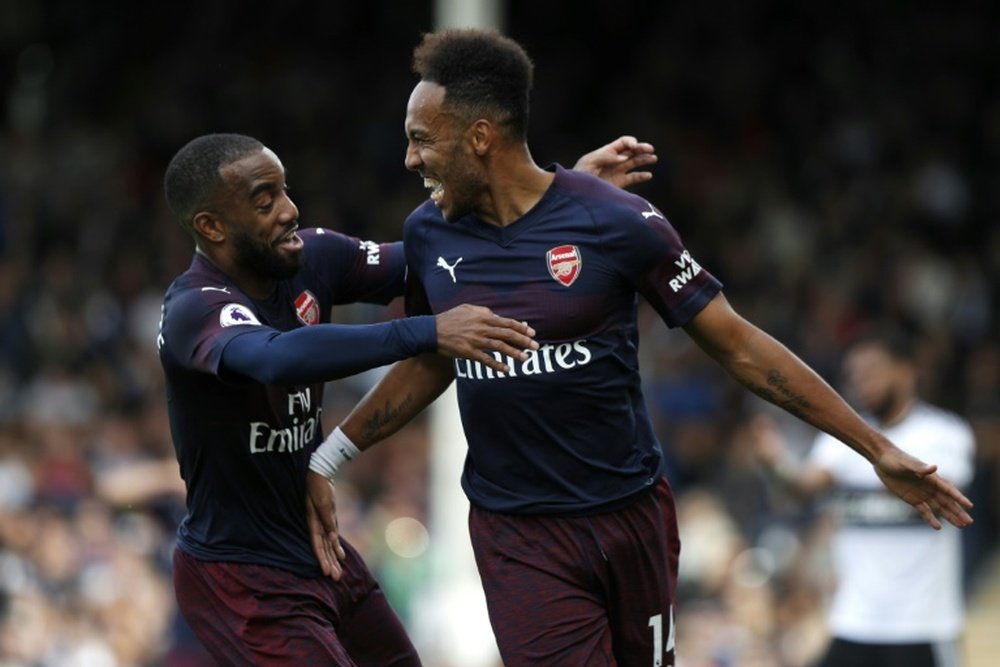 Aubameyang scored twice against Fulham on Sunday