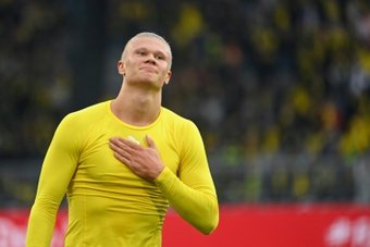 Erling Haaland will face Hertha Berlin in his final appearance for Dortmund. AFP