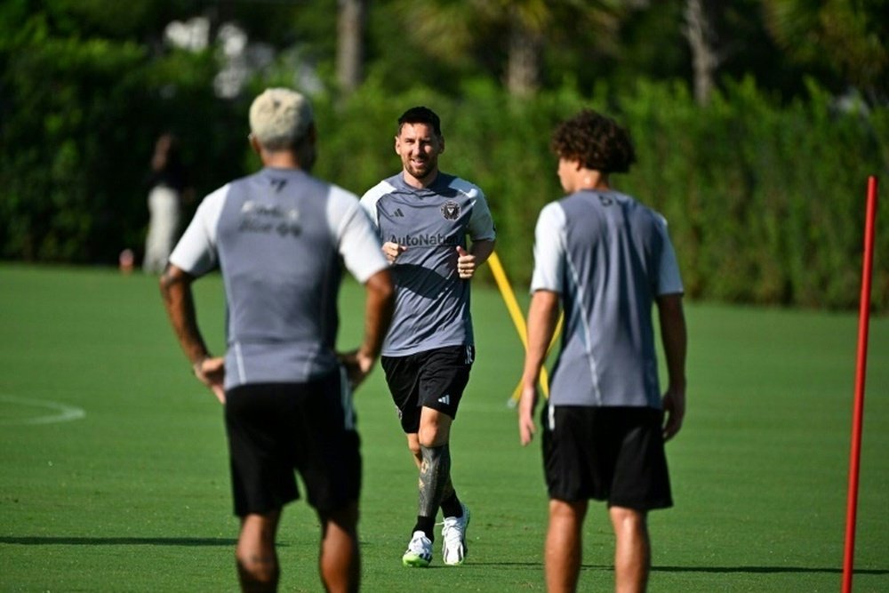 Messi trained with his new Inter Miami teammates in Fort Lauderdale. AFP