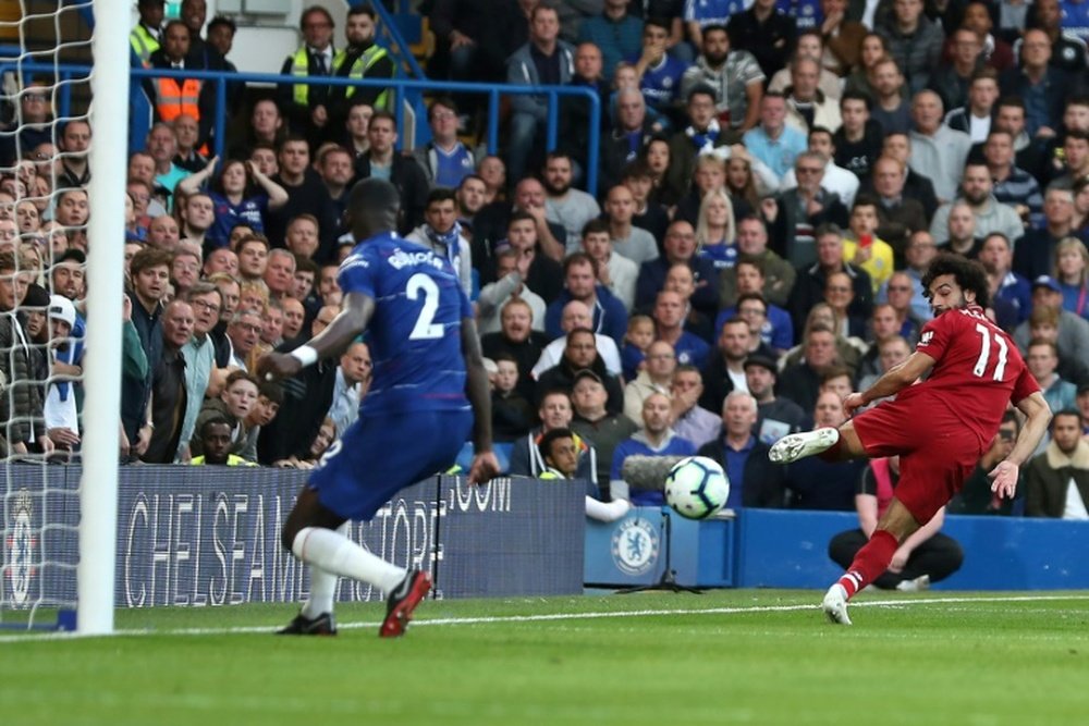 Salah struggled against a strong Chelsea side. AFP