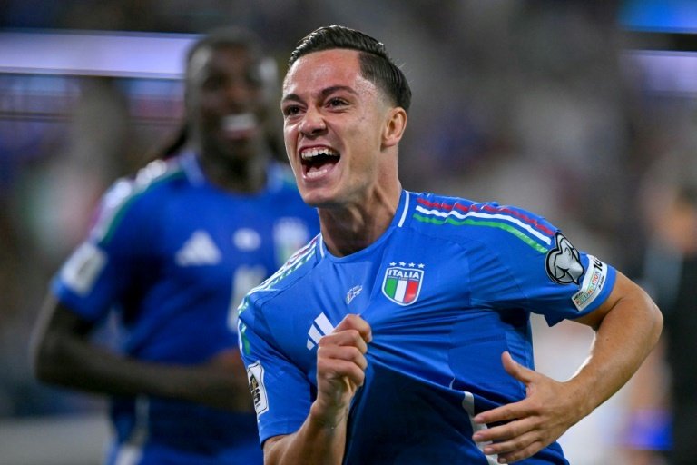 Raspadori and Moise Kean both scored in Italys win over Estonia. AFP