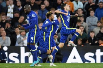 Chelsea's Christian Pulisic celebrates scoring against Leeds. AFP