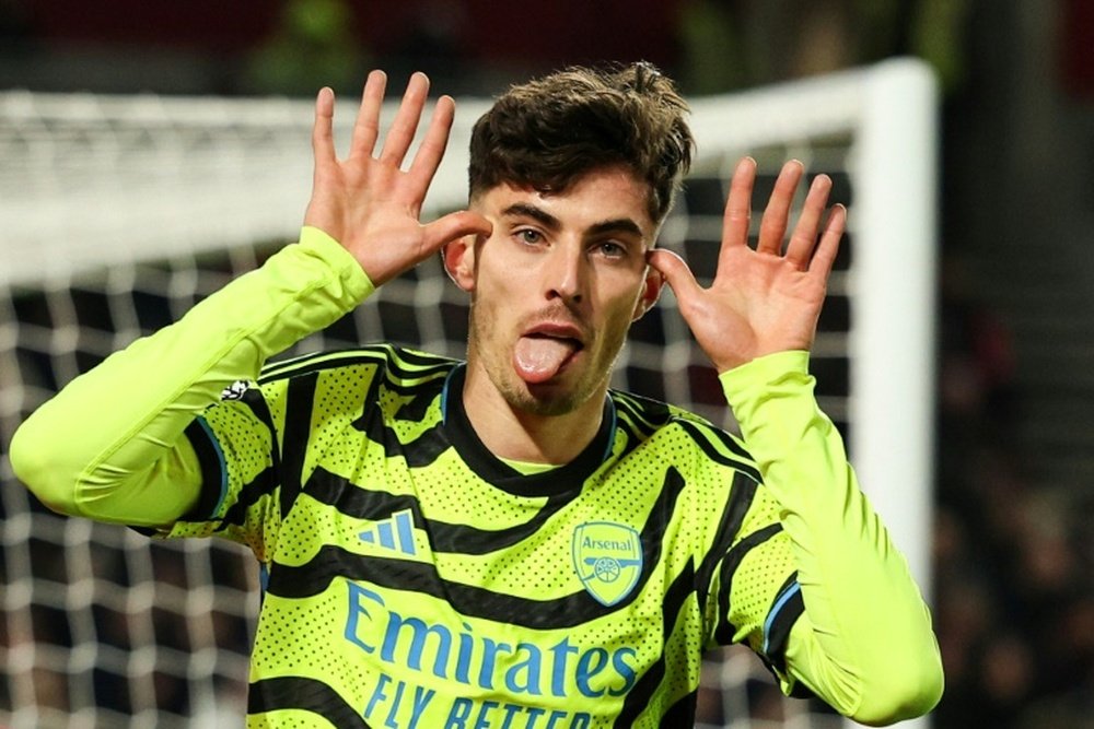 Havertz leads Arsenal to the top. AFP