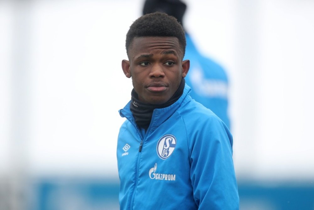 Schalke's Welsh winger Rabbi Matondo will face his former club Manchester City on Wednesday. AFP