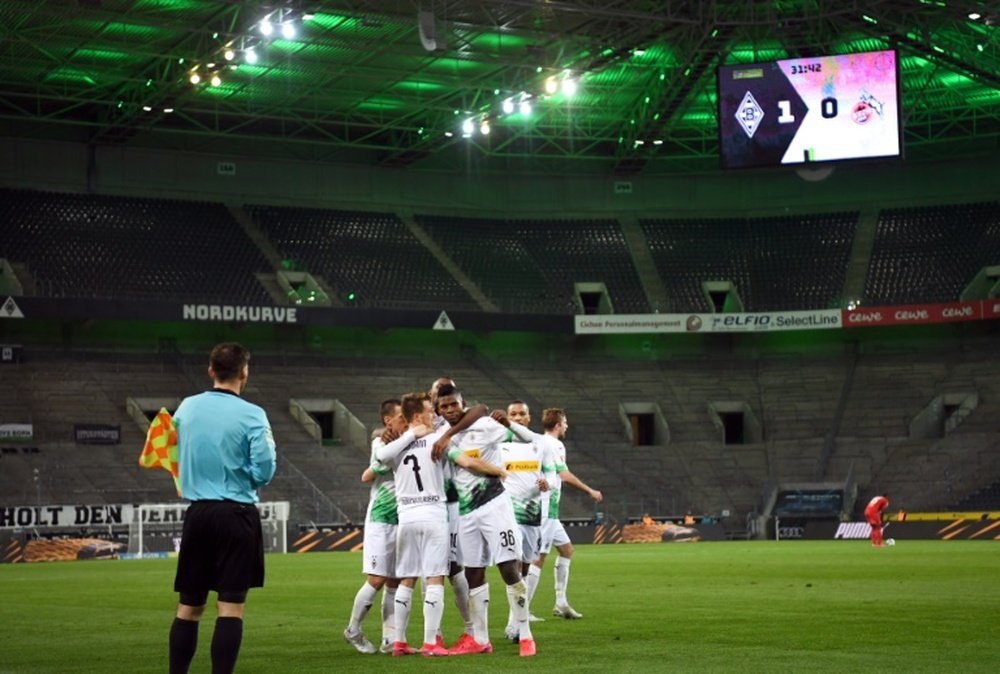 Gladbach beat Cologne behind closed doors to move fourth. AFP