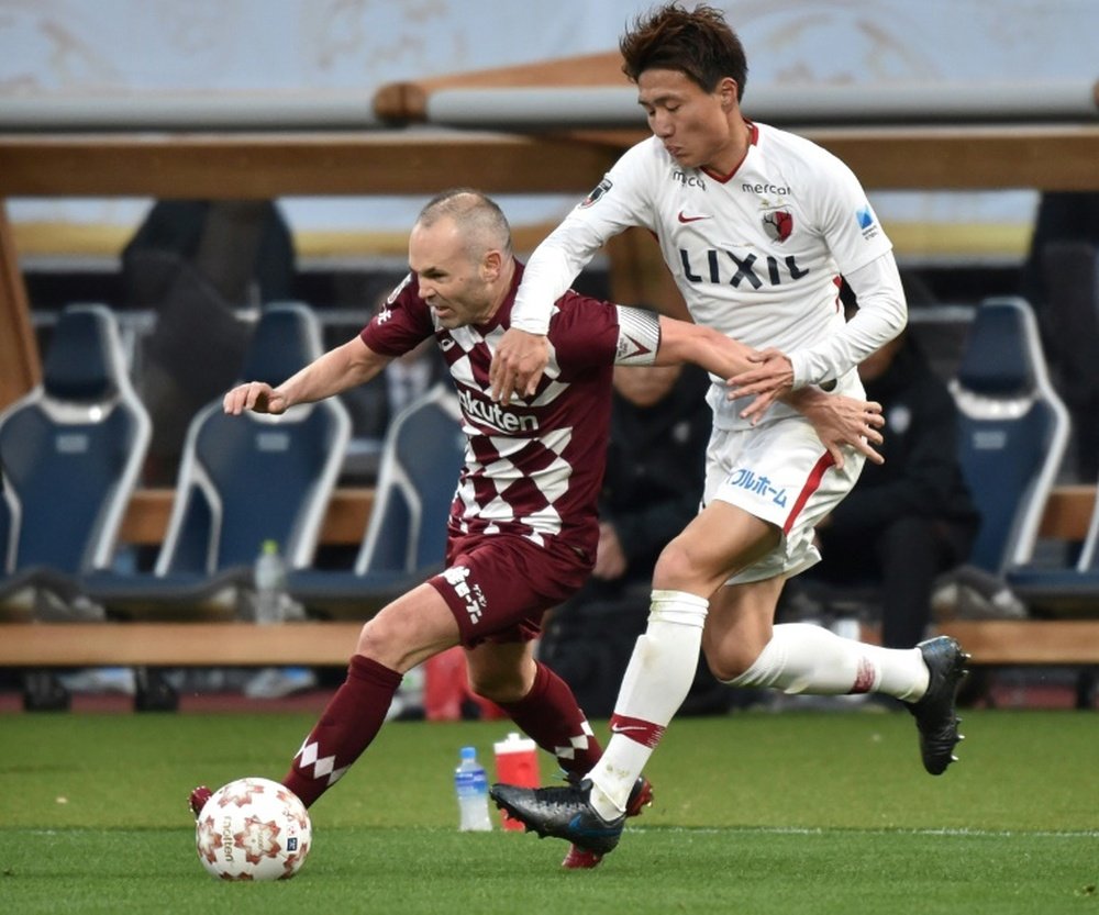 Andres Iniesta (L) has made Vissel Kobe fans optimistic ahead of the AFC Champions League. AFP
