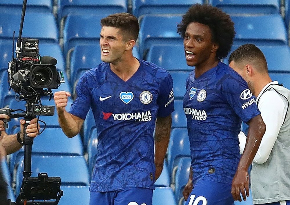 Christian Pulisic and Willian scored in Chelsea's win over Man City. AFP