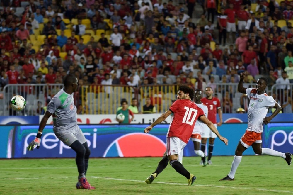 Salah had an eventful game. AFP