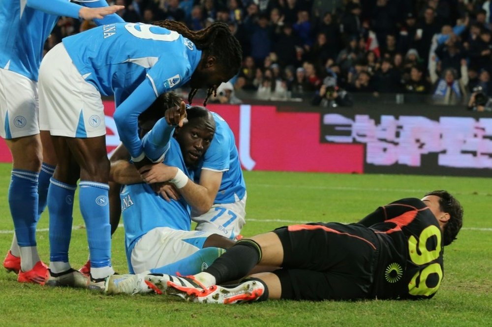 Lukaku poked home his fifth Napoli goal this season. AFP