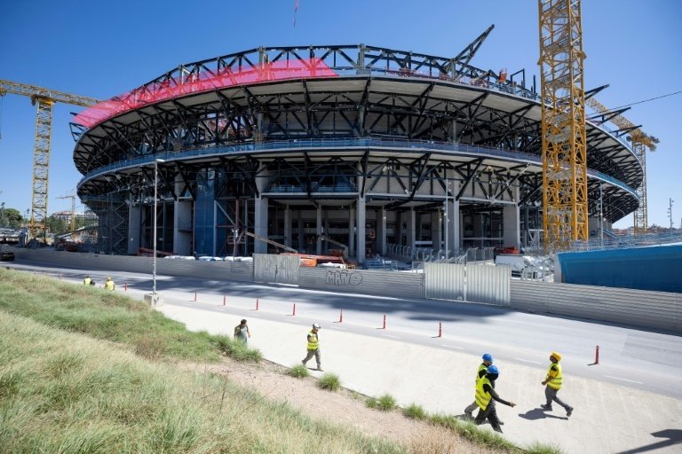 Barcelona have been rebuilding the Camp Nou since 2023. AFP