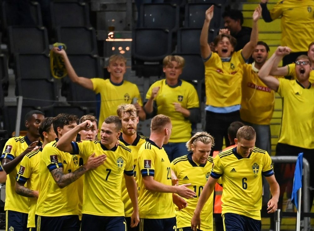 Viktor Claesson scored the winner as Sweden beat Spain in 2022 World Cup qualifying. AFP