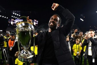 Frenchman Wilfried Nancy became the first Black coach to win the Major League Soccer title after his Columbus Crew beat Los Angeles FC on Saturday but said the moment held mixed emotions for him.
