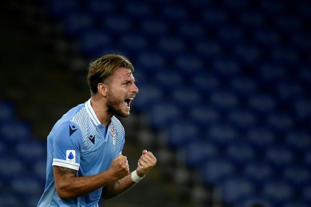 Immobile scored his 35th Serie A goal in Lazio's win over Brescia. AFP
