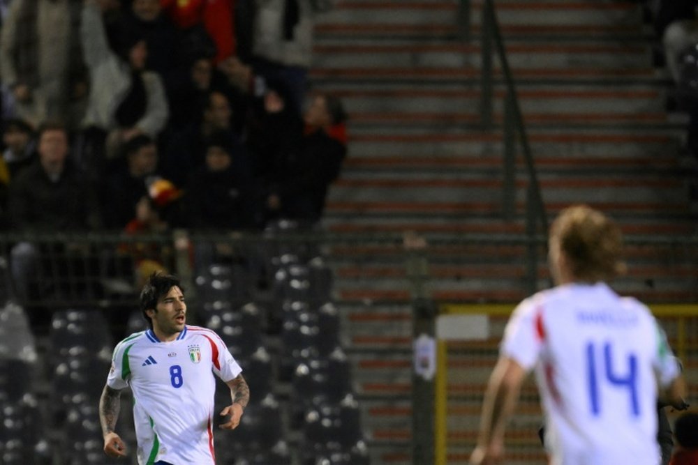 Sandro Tonali's winner in Belgium was his first goal for Italy. AFP