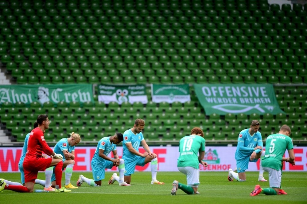 Werder slip towards drop, Union eye safety as teams take knee for Floyd. AFP