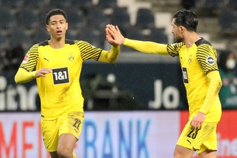 Dortmund scored three times in the last 20 minutes to win at Eintracht Frankfurt. AFP