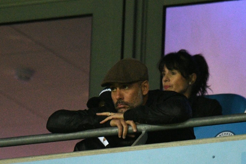 Pep watched from the stands. AFP