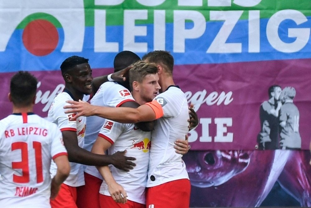 Werner scored in his first game since renewing his Leipzig contract. AFP