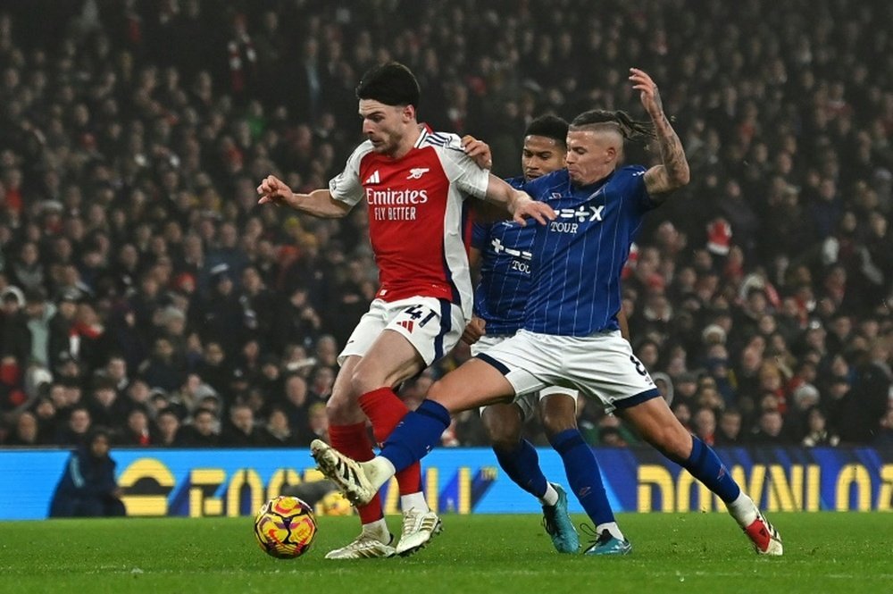 Declan Rice is hoping 2025 brings trophies for Arsenal. AFP