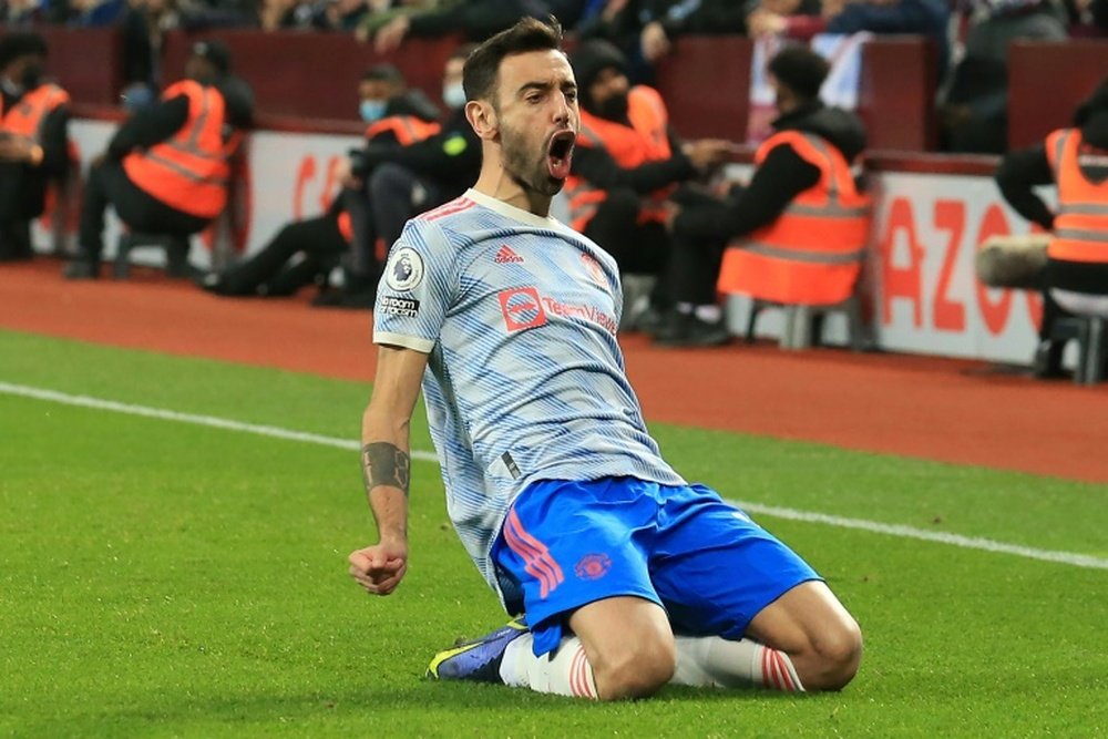 Bruno Fernandes has called on his team to learn from the Aston Villa game. AFP