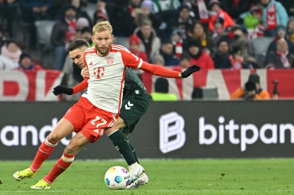 Bayern Munich midfielder Konrad Laimer may miss up to eight weeks with injury. AFP