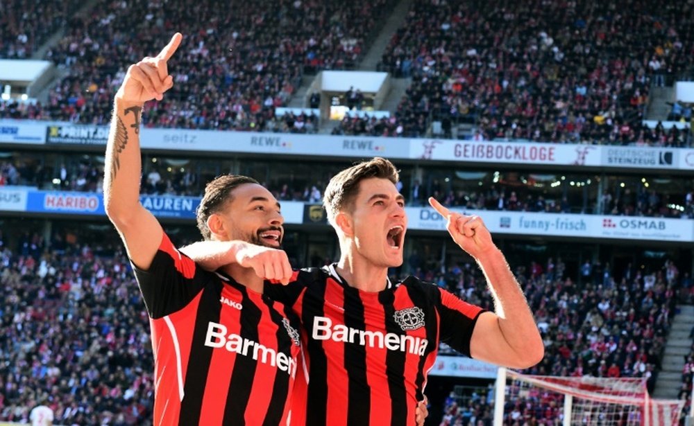 Leverkusen's Czech forward Patrik Schick scored four goals on Saturday. AFP