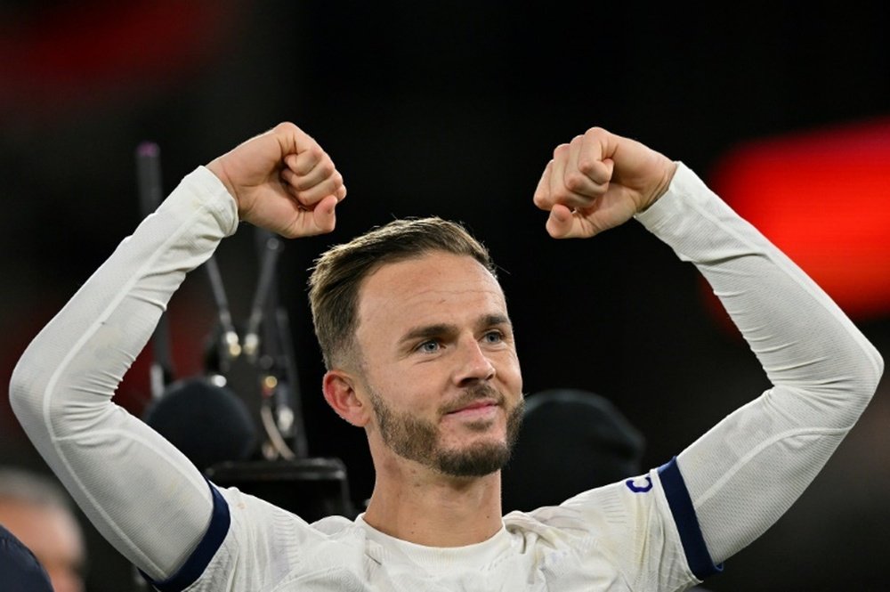 Tottenham midfielder James Maddison faces a lengthy injury lay-off. AFP