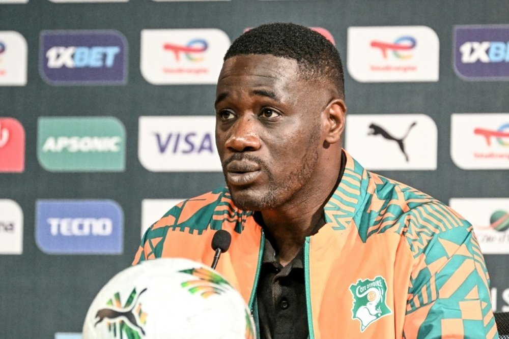 Interim Ivory Coast coach Emerse Fae spoke to reporters in Abidjan on Tuesday. AFP