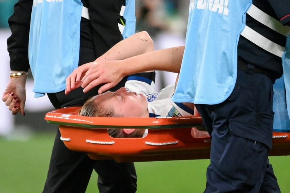 Keira Walsh was stretchered off against Denmark. AFP