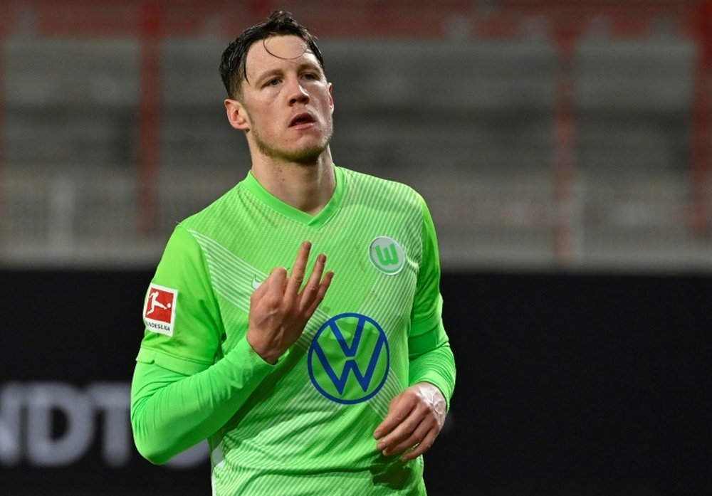 Wout Weghorst scored in Wolfsburg's 3-0 win over Freiburg. AFP