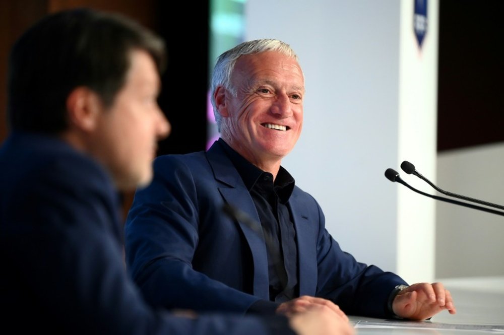 France coach Didier Deschamps announcing his squad on Thursday. AFP