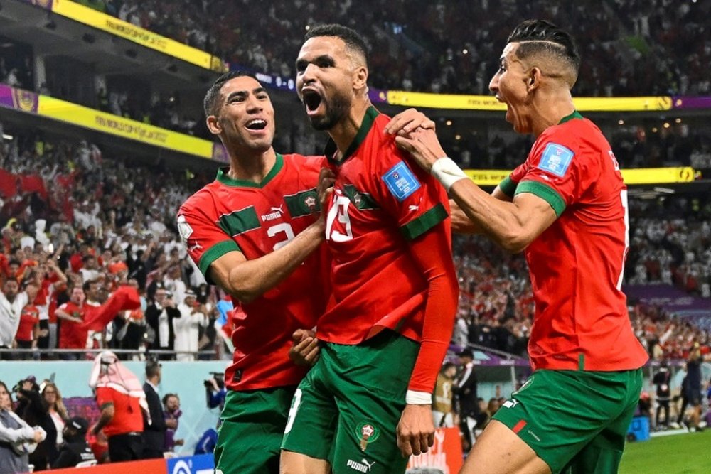 Morocco beat Portugal 1-0 in a World Cup quarter-final. AFP