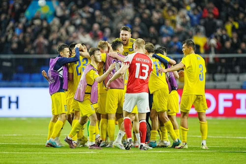 Aymbetov provided the golden moment for Kazakhstan. AFP