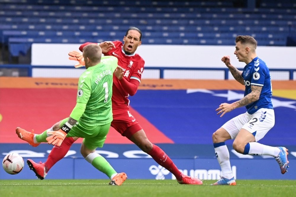 Liverpool are upset with the challenge on Virgil van Dijk (C), AFP