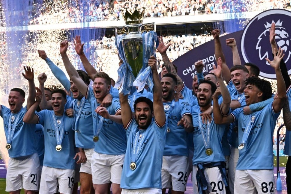 Man City were crowned champions of England on Saturday. AFP